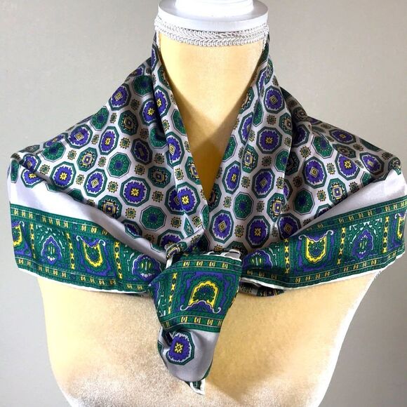 Vintage Accessories - VTG MULTICOLOR SCARF